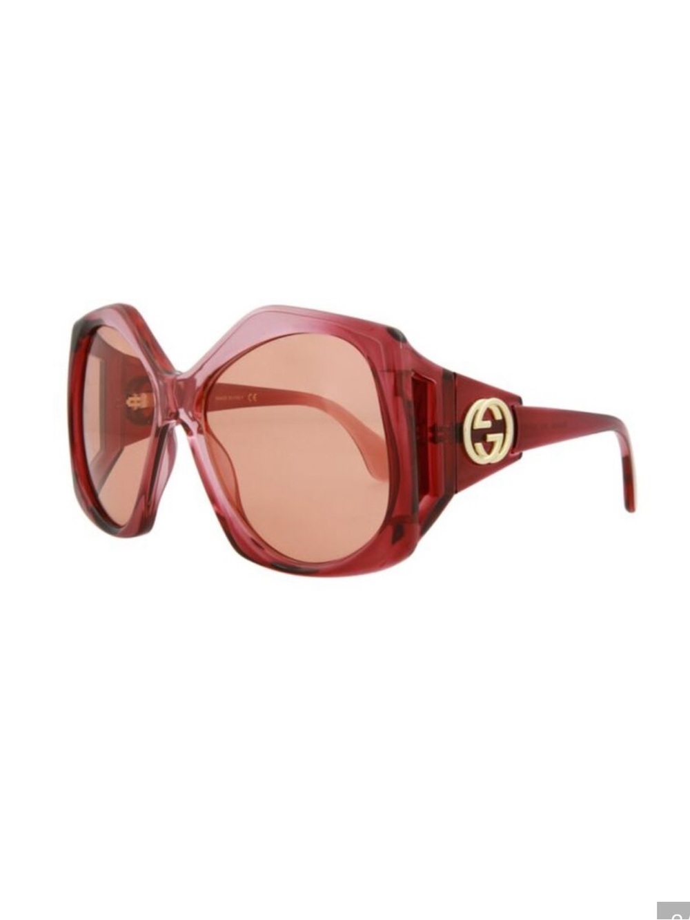 Gucci Square-Frame Injection Sunglasses Red Womens - Picture 2 of 8